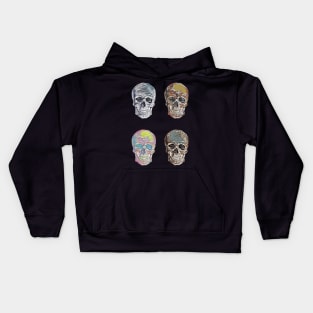 Abstract Skulls Vintage Retro Creepy Tattoo Style Art Illustration Kids Hoodie